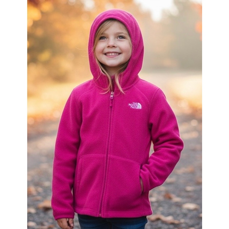The North Face Girls Fleece Hooded Jacket Size Xl Pink